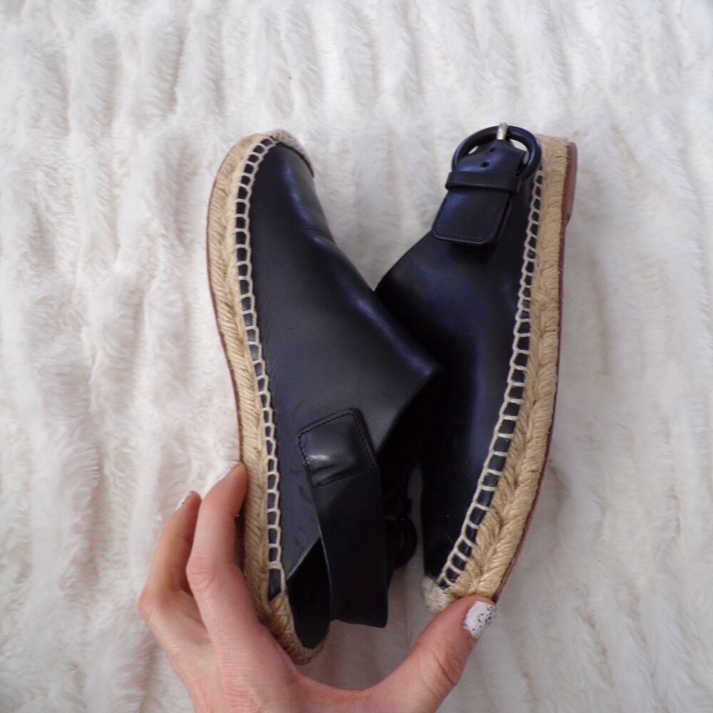 Celine black leather espadrilles flats 35/5 - Picture 5 of 12